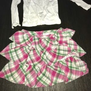 Janie and Jack plaid ruffle skirt with Gap shirt